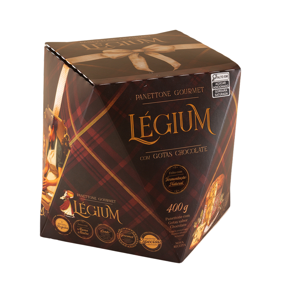 Panettone recheado com gotas de chocolate