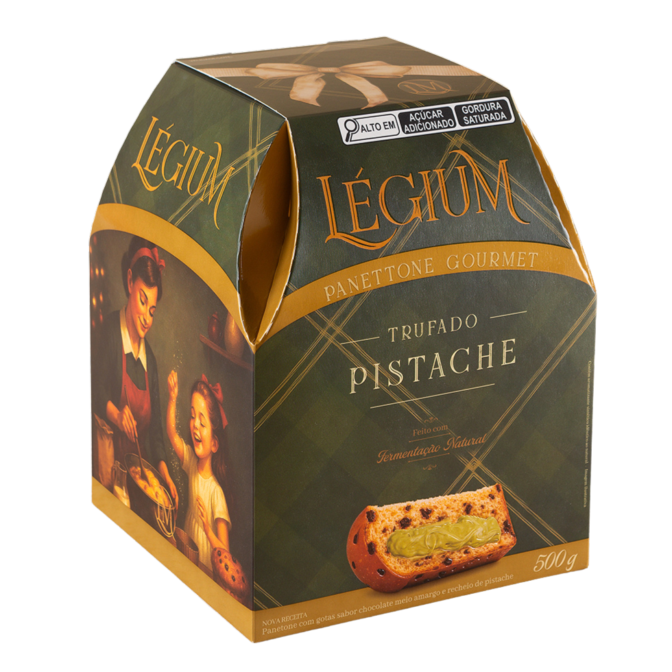 Panettone recheado com pistache