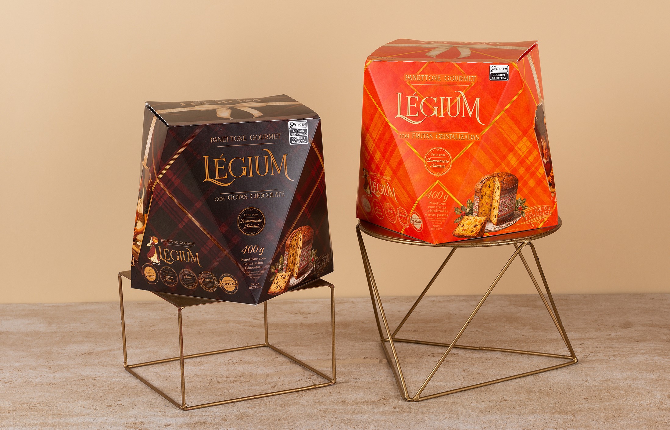 Panettones tradicionais Légium – frutas cristalizadas e gotas de chocolate